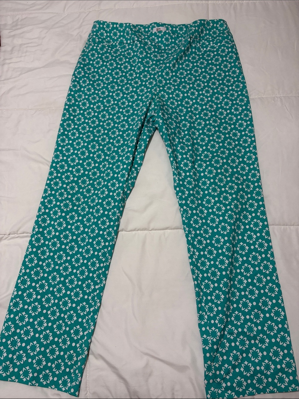 Kim Rogers Teal Floral Print Women's Pants